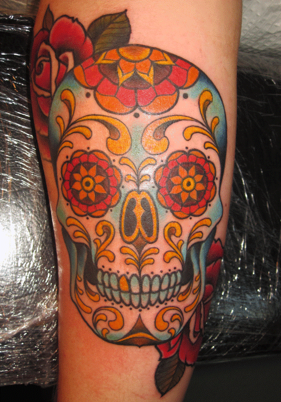 geometric-sugar-skull-tattoo