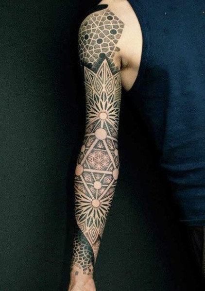geometric-tattoo-sleeve-on-shoulder