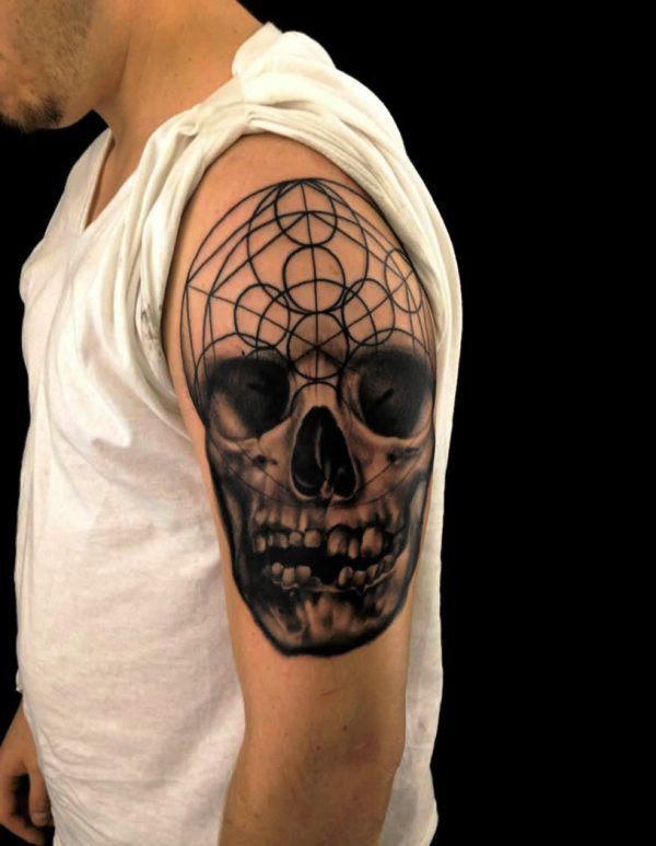geometric-tattoo-with-skull