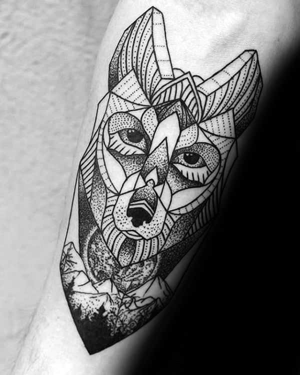 geometric-wolf-tattoo-forearm