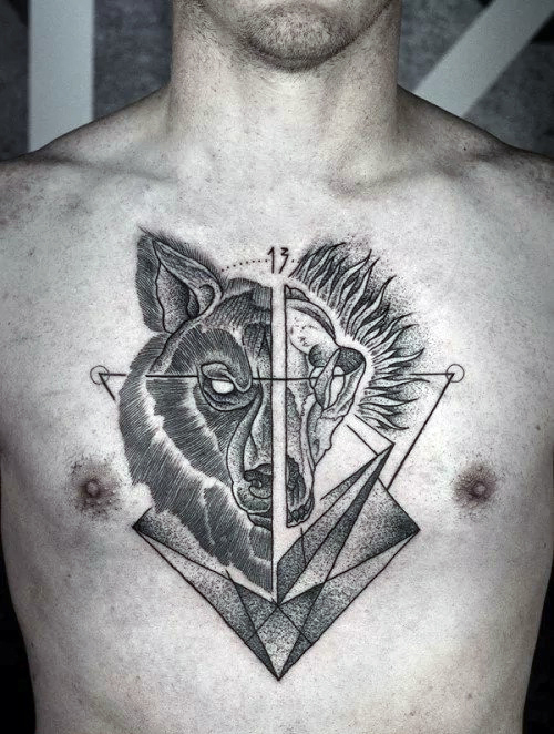 geometric-wolf-tattoo-idea
