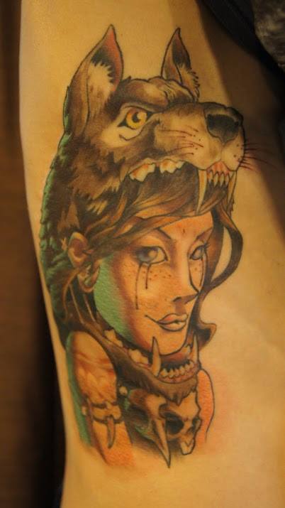 girl-wolf-tattoo