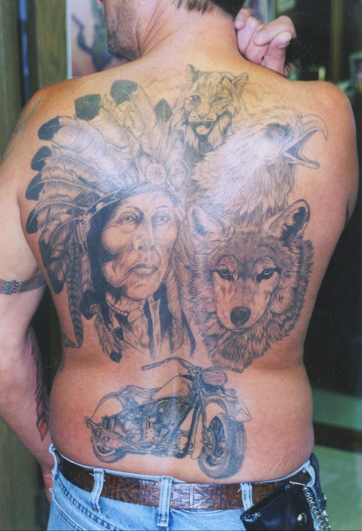 indian-man-wolf-tattoo