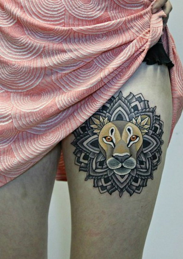 lion-thigh-tattoo