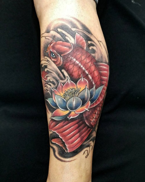 lotus-flower-koi-fish-tattoo