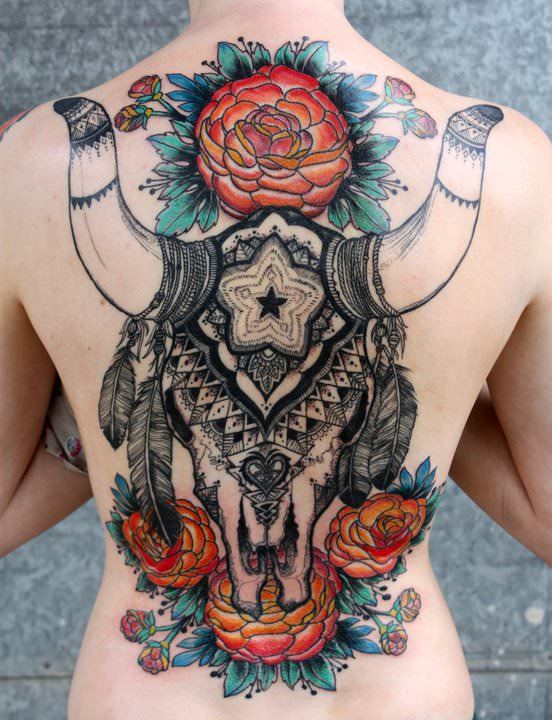 native-american-skull-tattoo-design
