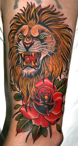 old-school-lion-tattoo-designs