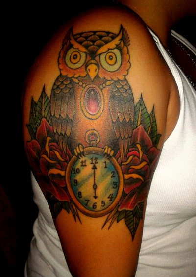 owl-arm-tattoo-designs