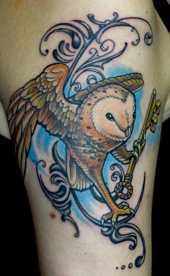 owl-skeleton-key-tattoo