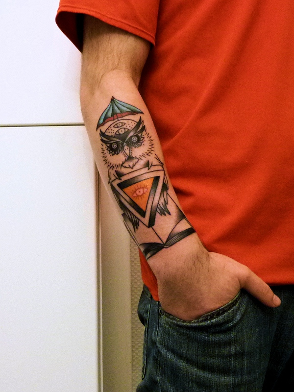 owl-triangle-tattoo-forearm