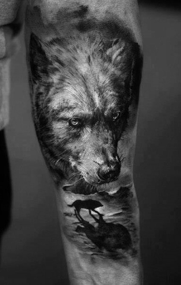 realistic-wolf-tattoo