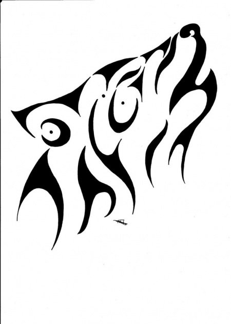simple-tribal-wolf-tattoo