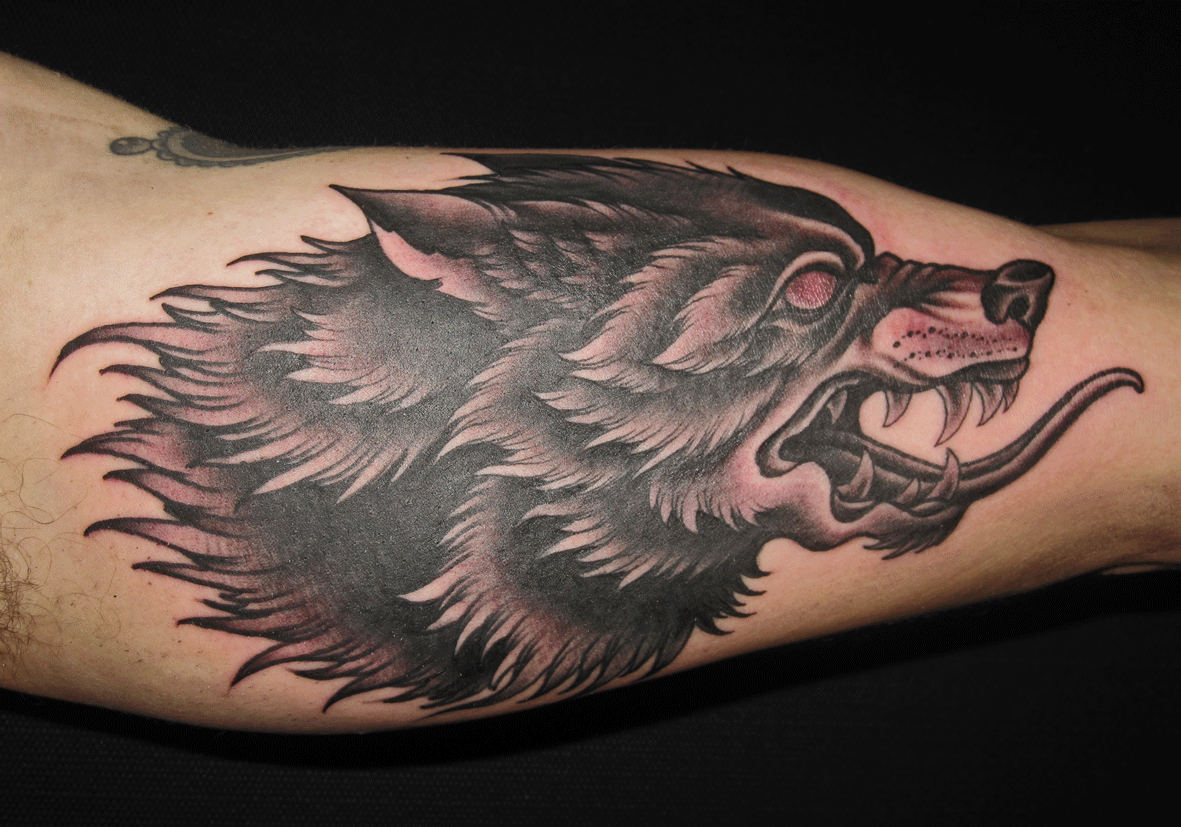 snarling-wolf-tattoo-design