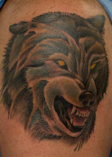 snarling-wolf-tattoo