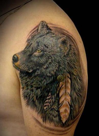 traditional-indian-tattoo-wolf