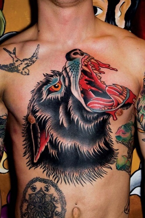 traditional-wolf-head-tattoo