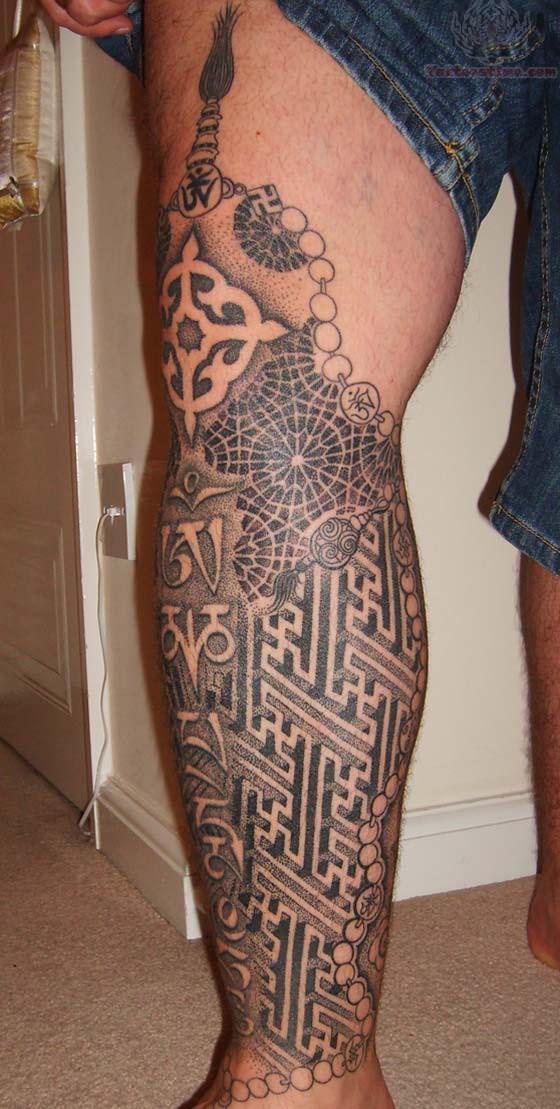 tribal-leg-sleeve-tattoos