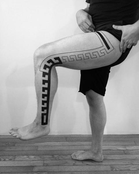 tribal-leg-tattoo-geometrics-ideas