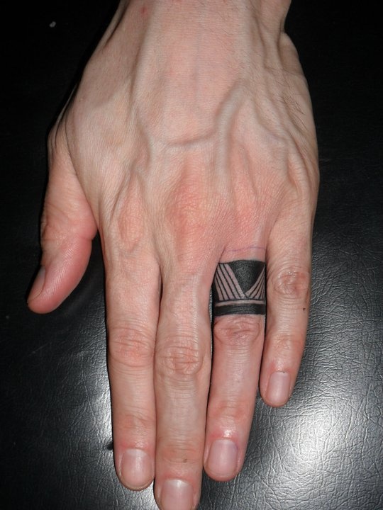 tribal-wedding-ring-tattoos-on-fingers