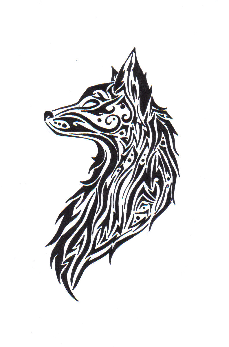 tribal-wolf-drawings
