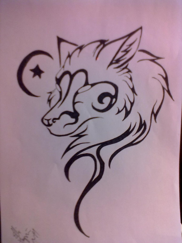 tribal-wolf-tattoo-drawing