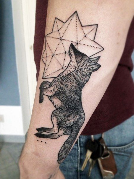 watercolor-fox-tattoo-geometric-idea