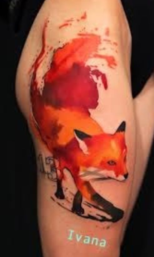 watercolor-fox-tattoo-ideas
