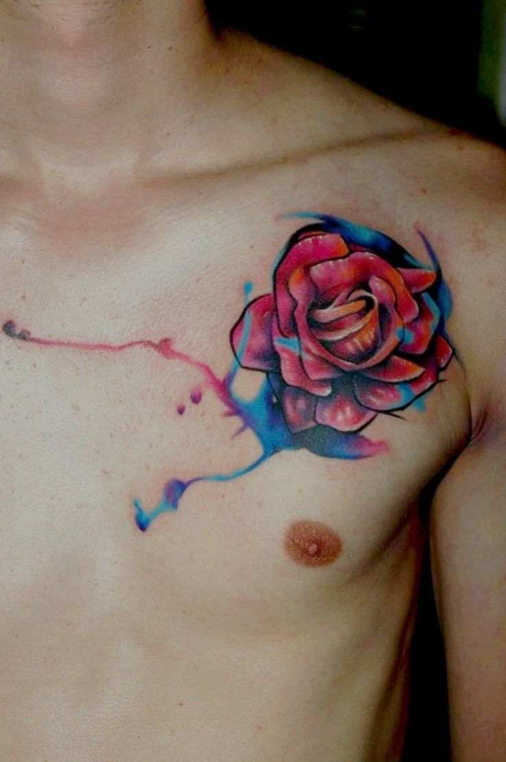 watercolor-rose-tattoo-on-chest