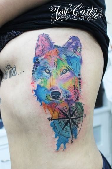 watercolor-wolf-tattoo-designs