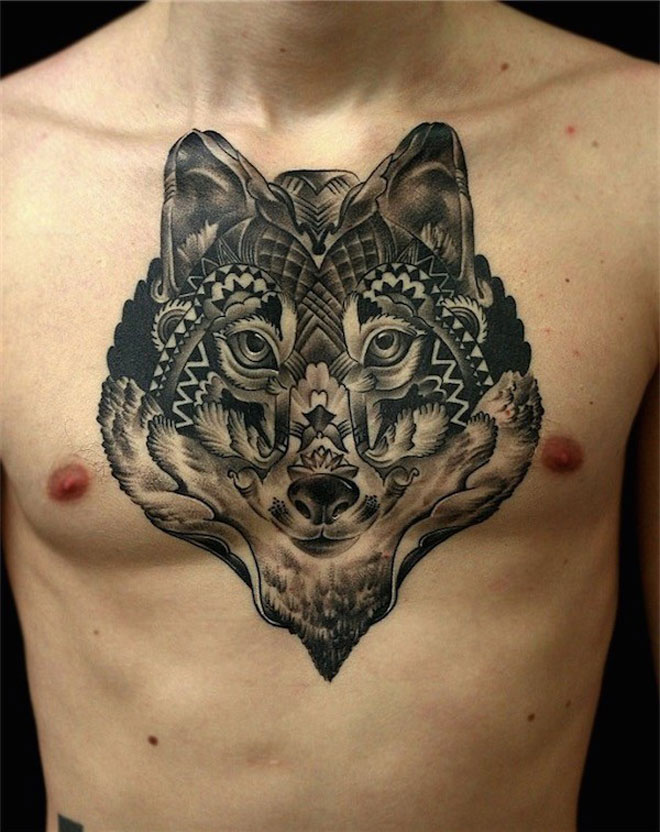 wolf-chest-tattoo