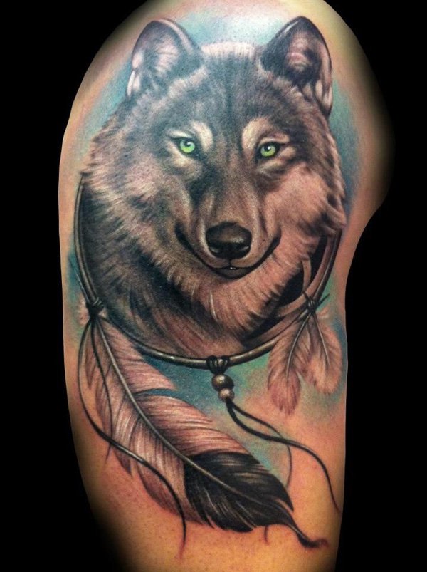 wolf-dreamcatcher-tattoo