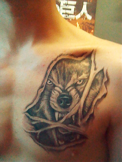 wolf-ripping-skin-tattoos