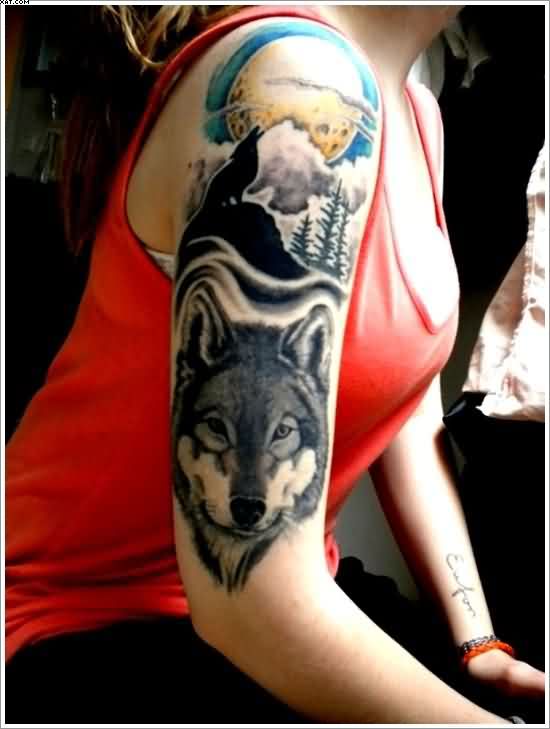 wolf-sleeve-tattoo-designs