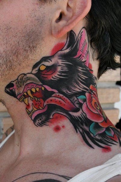 wolf-tattoo-on-neck