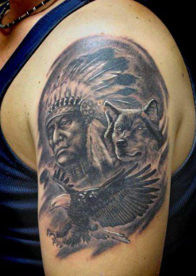 wolf-and-indian-chief-tattoo