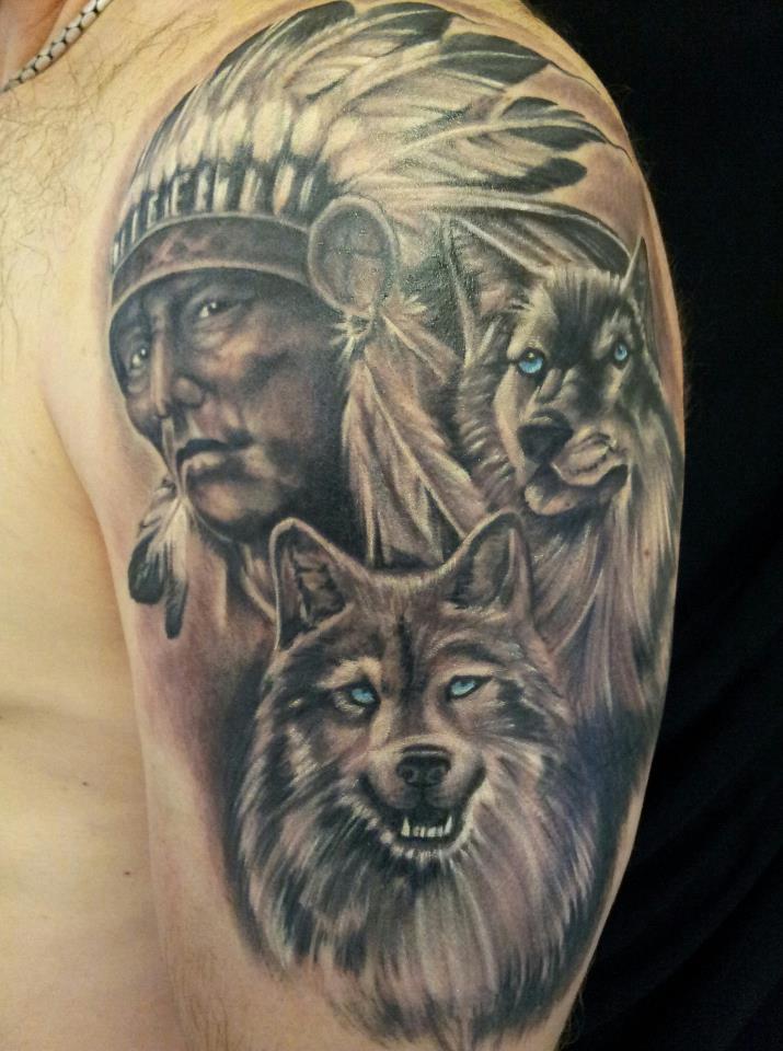 wolf-and-indian-chief-tattoo-ideas