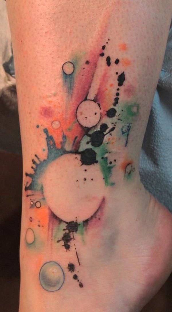 Abstract Ankle Tattoo