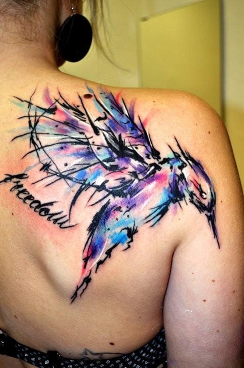 Abstract Bird Tattoo Designs