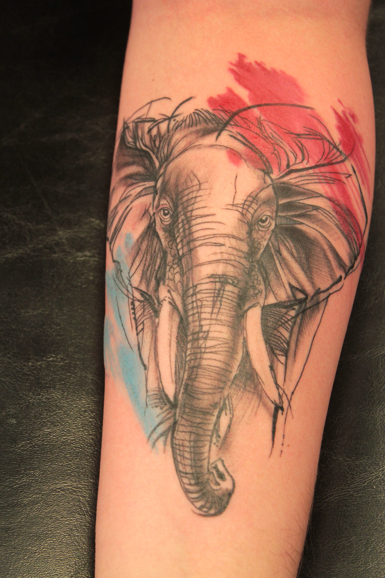 Abstract Elephant Tattoo