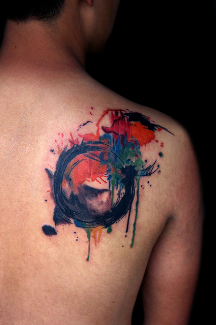 Abstract Watercolor Tattoo 2002