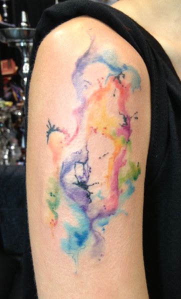 Abstract Watercolor Tattoo Ideas