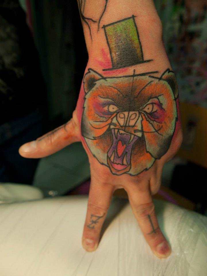 Abstract Watercolor Tattoos Bear