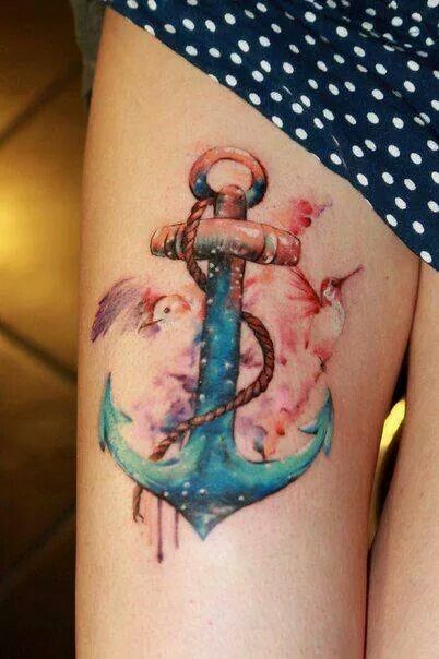 Anchor Hummingbird Tattoo