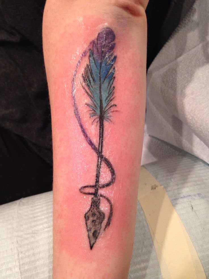 Arrow and Feather Tattoo