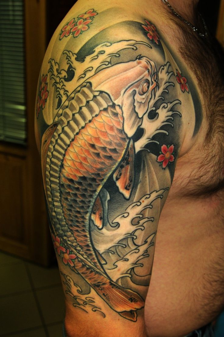 Black and Orange Koi Fish Tattoos