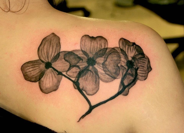 Black and White Lotus Flower Tattoo
