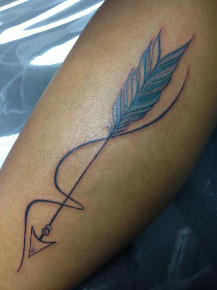 Bow and Arrow Feather Tattoo