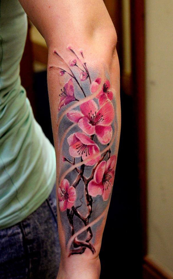 Cherry Blossom Petals Tattoo