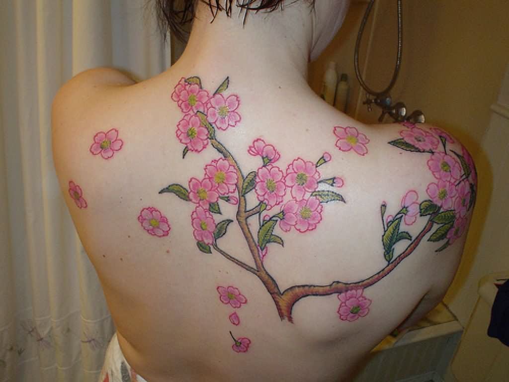 Cherry Blossom Tree Tattoo Designs Men