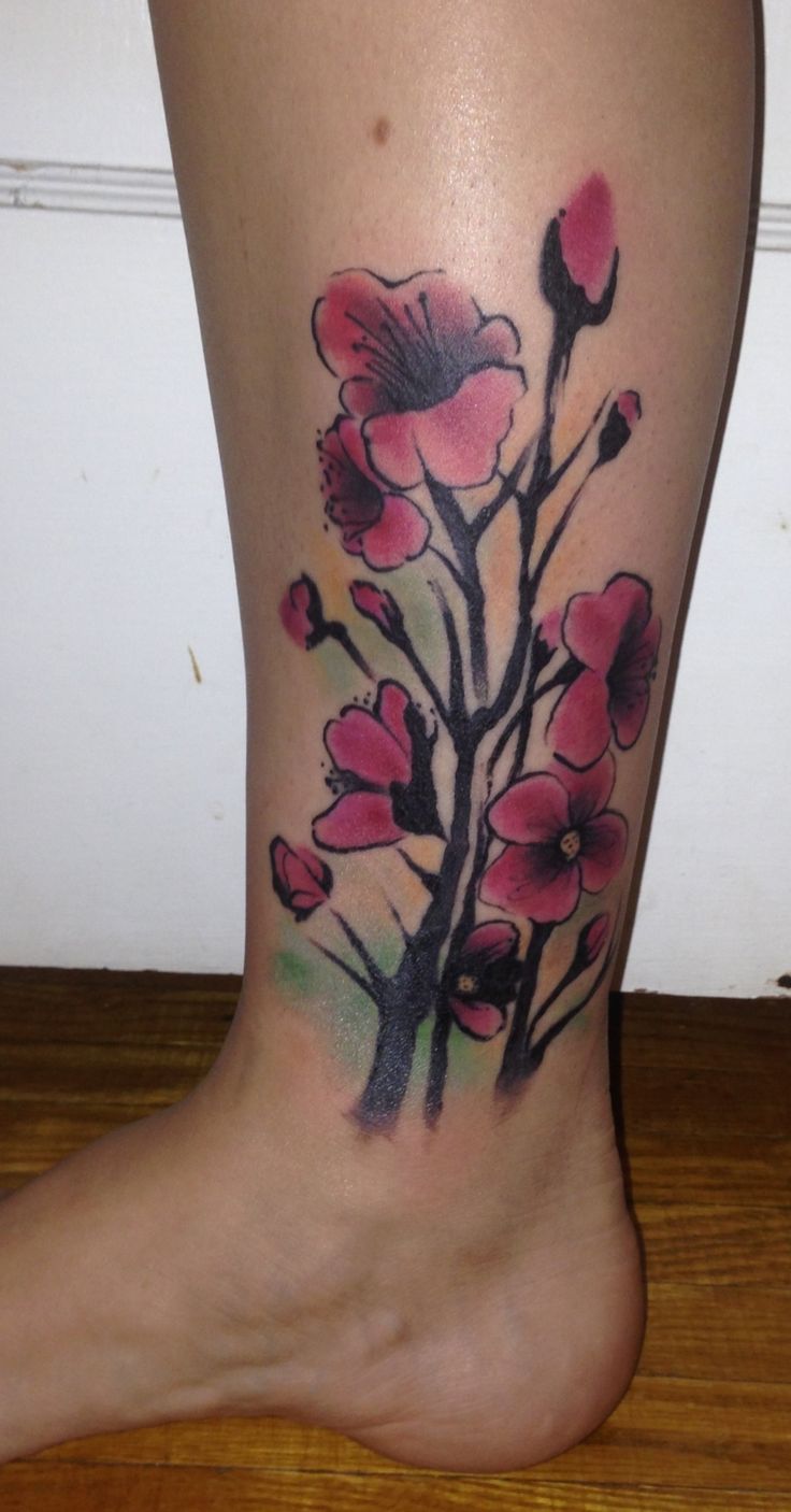 Cherry Blossom Watercolor Tattoo 2003